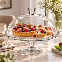 Patera z kloszem na nóżce PASABAHCE Patisserie ⌀ 32 cm