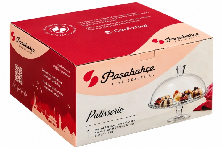 Patera z kloszem na nóżce PASABAHCE Patisserie ⌀ 32 cm