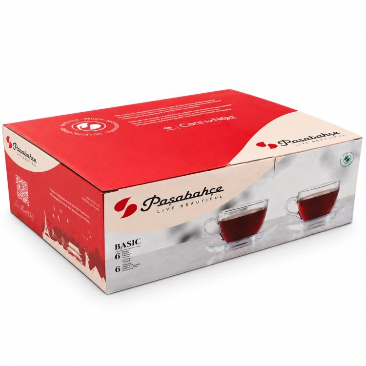 Komplet kawowy Pasabahce BASIC 200ml 12szt 6 osób - szklane filiżanki