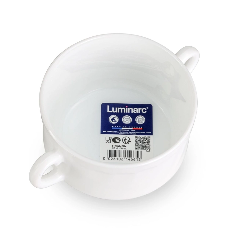 Bulionówka flaczarka salaterka 10 cm | Luminarc Trianon | z białego szkła hartowanego | 1 sztuka