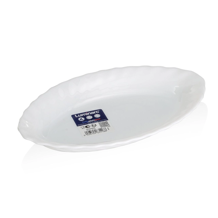 Półmisek owalny 22x13,5 cm Luminarc Trianon | z białego szkła hartowanego | 1 sztuka