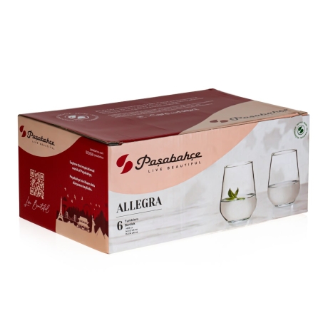 Przejdź do produktu PASABAHCE Allegra niskie duże szklanki do whisky soku drinków napojów 435ml | 6 szt