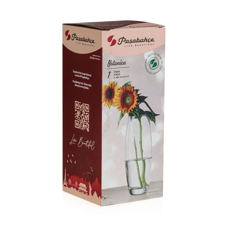 PASABAHCE Botanica szklany wazon na kwiaty dekoracje 26 cm