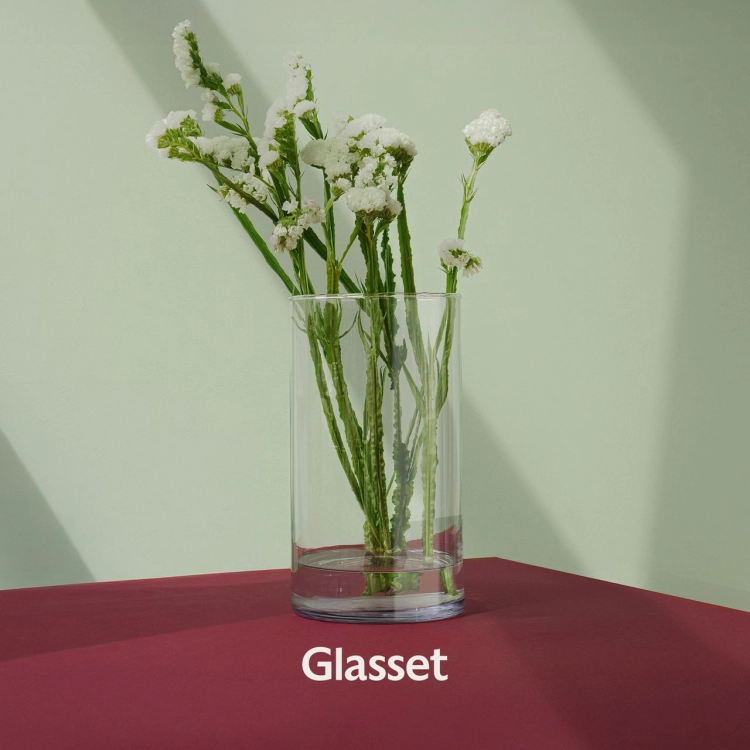 Bezbarwny klasyczny szklany wazon cylinder/tuba na kwiaty ozdoby TG / Glasset LUCA 29 x 15,8 cm