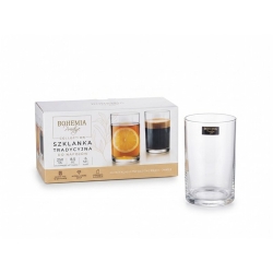 BOHEMIA PRESTIGE szklanki proste tradycyjne ze szkła kryształowego 250ml | 6 szt