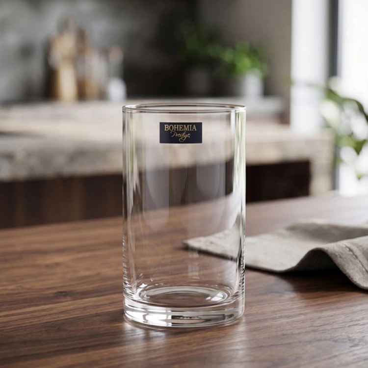 BOHEMIA PRESTIGE szklanki proste tradycyjne ze szkła kryształowego 250ml | 6 szt