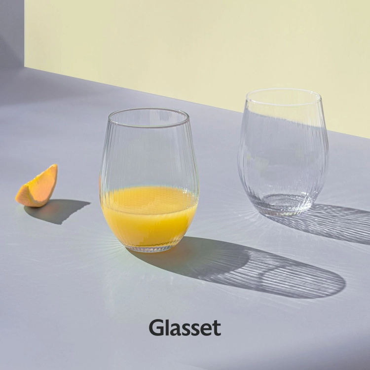 Szklanki do wina napojów beczułkowate ryflowane / karbowane z OPTYKIEM TG / Glasset LYRA 620 ml | 4 szt