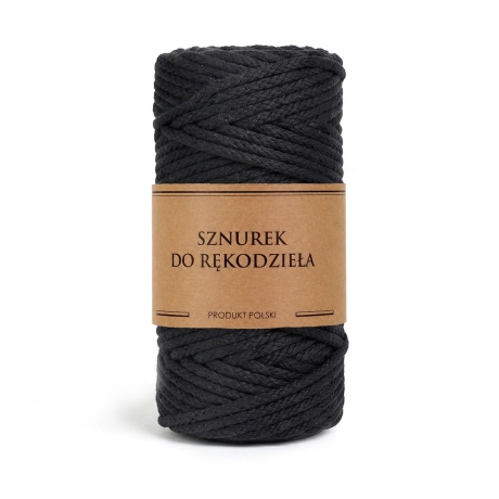 Przejdź do produktu Sztywny sznurek do szycia z rdzeniem Czarny 5mm 50m Bawełna