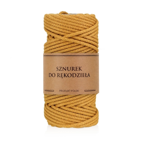 Przejdź do produktu Sztywny sznurek do szycia z rdzeniem Musztardowy 5mm 50m Bawełna