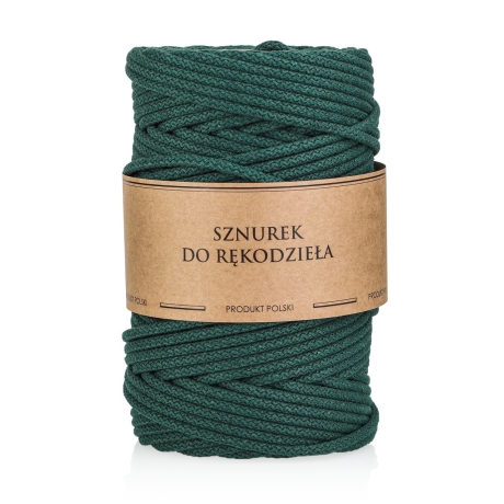 Przejdź do produktu Sztywny sznurek do szycia z rdzeniem Butelkowa zieleń 5mm 100m Bawełna