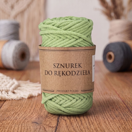 Przejdź do produktu Sznurek do rękodzieła makramy z rdzeniem Pistacjowy 5mm 50m