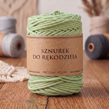 Przejdź do produktu Sznurek do rękodzieła makramy z rdzeniem Pistacjowy 5mm 100m