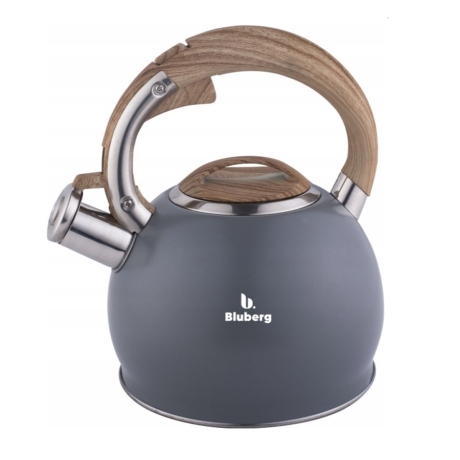 Przejdź do produktu Czajnik tradycyjny z gwizdkiem Szary Bluberg 2,5L Indukcja Gaz BB-2802
