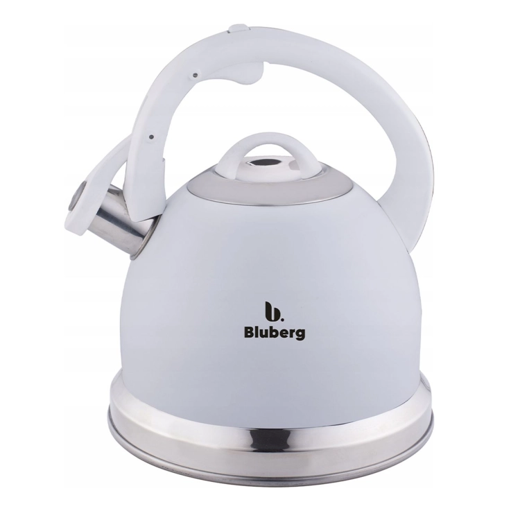 Czajnik tradycyjny z gwizdkiem Biały Bluberg 3L Indukcja Gaz BB-2803