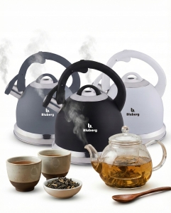 Czajnik tradycyjny z gwizdkiem Czarny Bluberg 3L Indukcja Gaz BB-2803