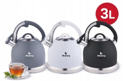 Czajnik tradycyjny z gwizdkiem Czarny Bluberg 3L Indukcja Gaz BB-2804