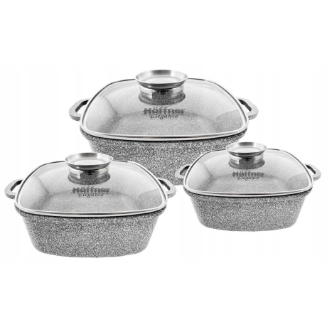 Przejdź do produktu Zestaw garnków Hoffner Elegance Stal nierdzewna 6 el. HF-7767