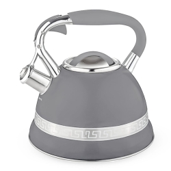 Czajnik metalowy z gwizdkiem Hoffner 3L Indukcja Gaz Szary HF-3983