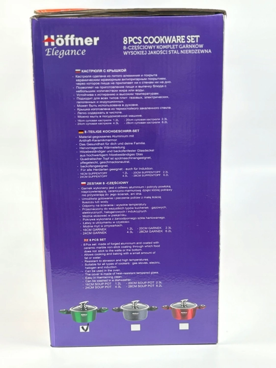 Zestaw garnków Hoffner 8 el HF-1662 Zielony