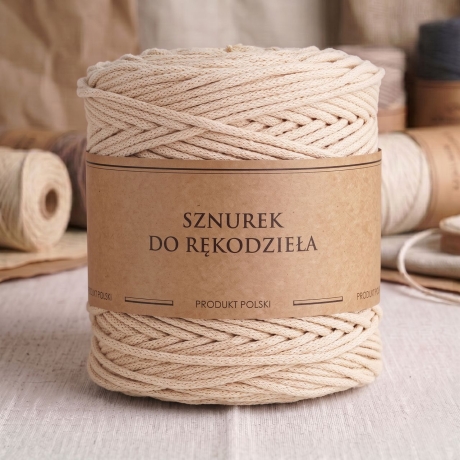Przejdź do produktu Sznurek do rękodzieła makramy z rdzeniem Cappuccino 3mm 200m