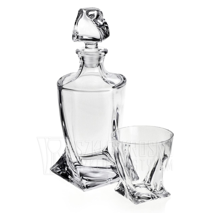 Ekskluzywny zestaw do whisky Bohemia Quadro 6+1 Kryształ