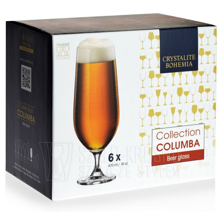 Szklanki pokale do piwa BOHEMIA Columba 470ml