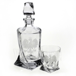 Ekskluzywny zestaw do whisky z kryształowego szkła z grawerem ORZEŁ POLSKA