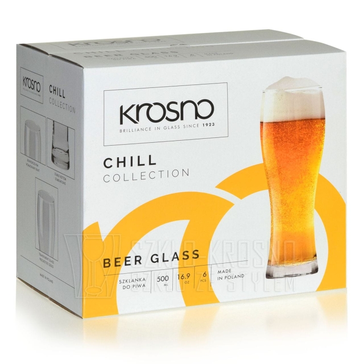 Klasyczne szklanki do piwa KROSNO Chill 500 ml