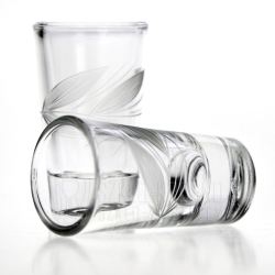 Komplet szkła użytkowego, zdobiony kieliszki + szklanki 36 el. "Listek II"