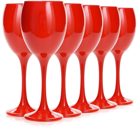 Przejdź do produktu Piękne kieliszki do wina kolorowe CZERWONE 300ml