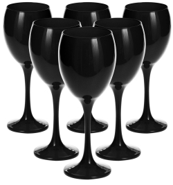 Piękne kieliszki do wina kolorowe CZARNE 300ml