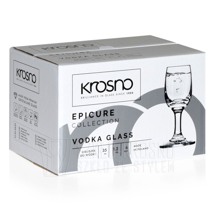 Kieliszki na nóżce stopce do wódki KROSNO Epicure | Gema | 35 ml | 6 szt.