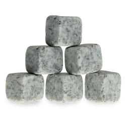 WHISKY STONES kamienie do drinków 6 sztuk - jasno szare z NATURALNEGO GRANITU *