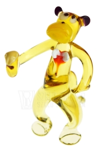 Szklana FIGURKA rzeźba na prezent MAŁPA L032