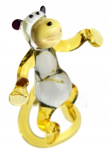 Szklana FIGURKA rzeźba na prezent MAŁPA L038