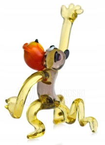 Szklana FIGURKA rzeźba na prezent MAŁPA L036