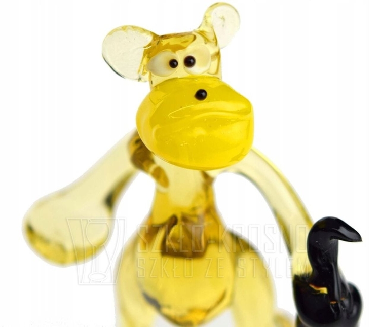 Szklana FIGURKA rzeźba na prezent MAŁPA L030