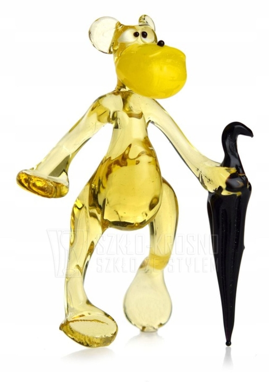 Szklana FIGURKA rzeźba na prezent MAŁPA L030