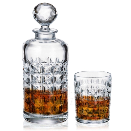 Przejdź do produktu Kryształowy komplet do whisky BOHEMIA Diamond 6+1 karafka + szklanki