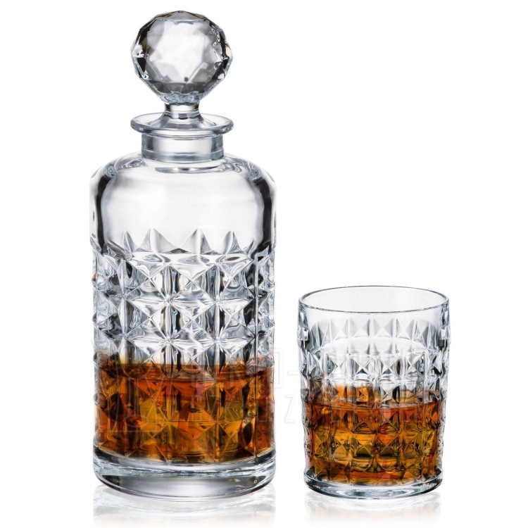 Kryształowy komplet do whisky BOHEMIA Diamond 6+1 karafka + szklanki