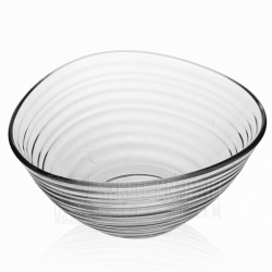 Szklana trójkątna salaterka prążki 12 cm