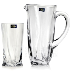 Kryształowy komplet do wody BOHEMIA Quadro 6+1 dzbanek + szklanki