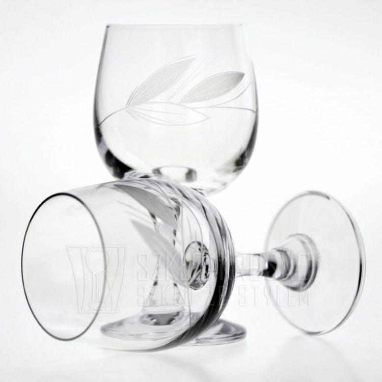 Komplet szkła użytkowego, zdobiony kieliszki + szklanki 36 el. "Listek II"