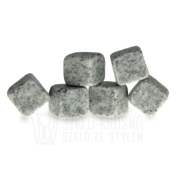 WHISKY STONES kamienie do drinków 6 sztuk - jasno szare z NATURALNEGO GRANITU *