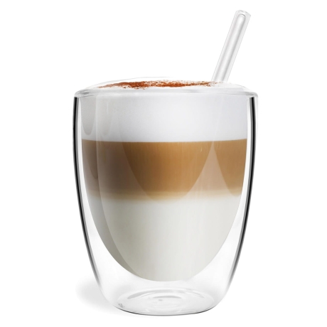 Przejdź do produktu Zestaw 6 szklanek z podwójną ścianką 320ml ze słomkami Vialli Design VITA