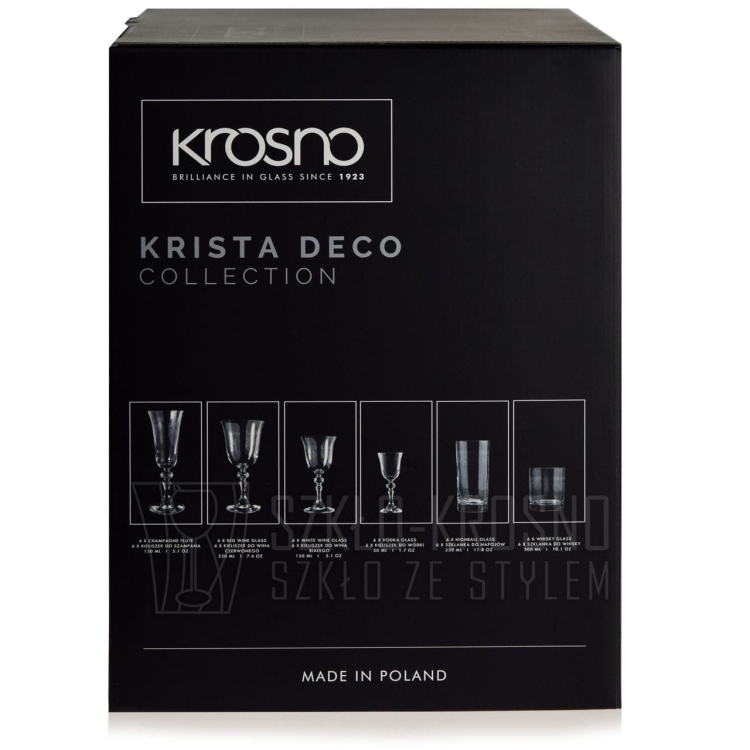 Komplet kieliszków i szklanek KROSNO KRISTA-DECO 36 el.