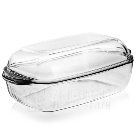 Przejdź do produktu Duże żaroodporne naczynie z pokrywą do pieczenia SIMAX 5,5L (3,20+2,30)