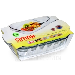 Duże żaroodporne naczynie z pokrywą do pieczenia SIMAX 5,5L (3,20+2,30)