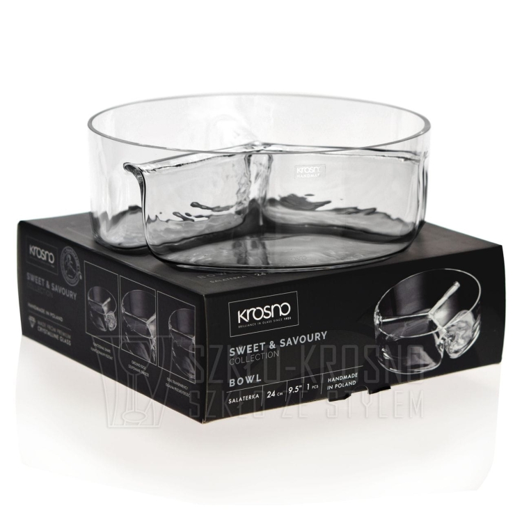 Salaterka trójdzielna na przekąski, słodycze KROSNO Sweet&amp;Savoury 24 cm