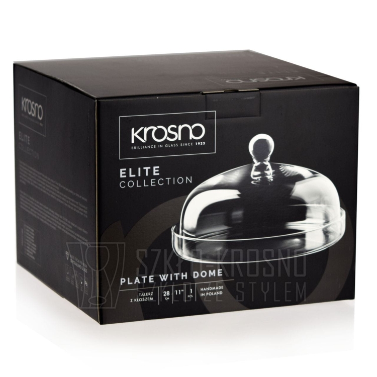 Talerz z kloszem, patera na tort ciasta KROSNO Elite ⌀ 28cm
